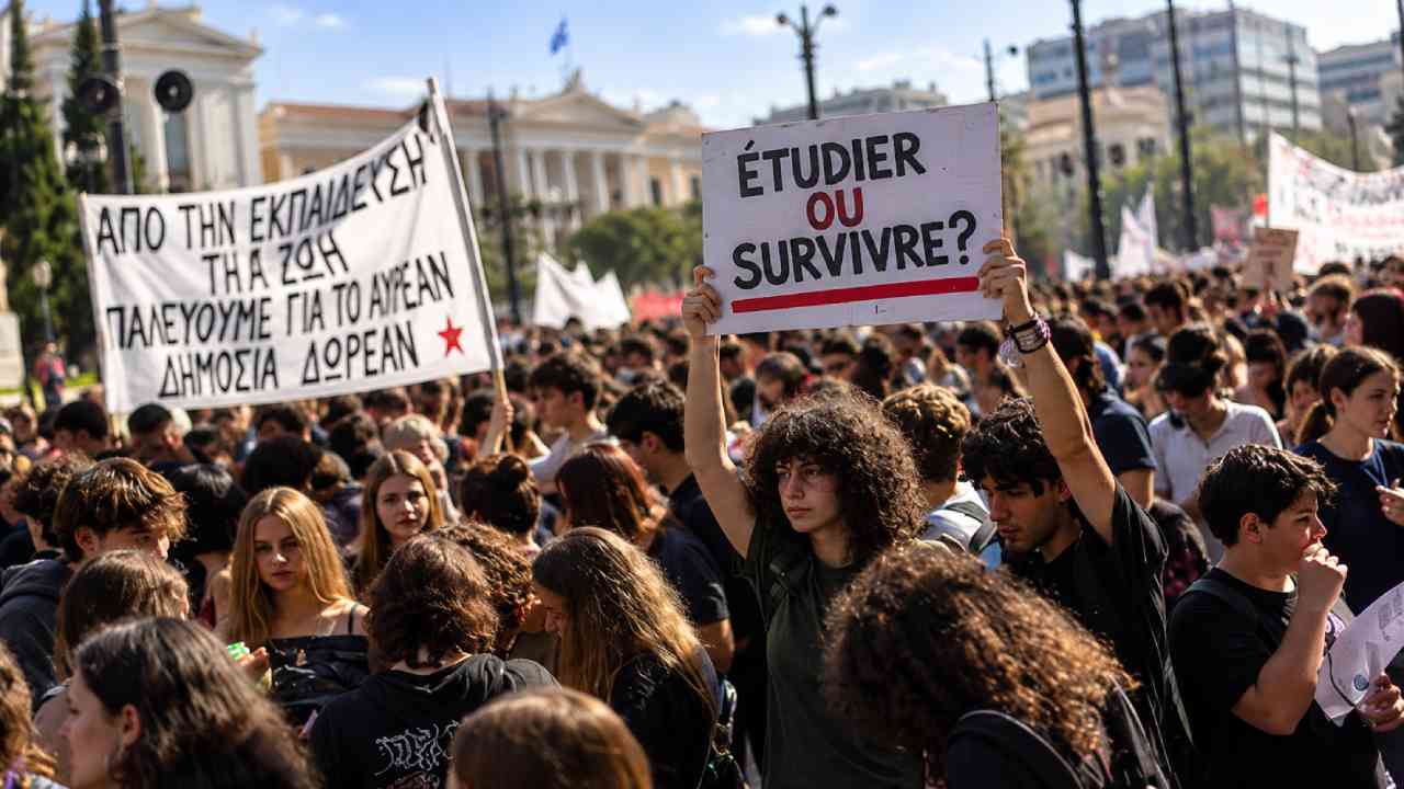 Greek Students Take to the Streets as Education Crisis Deepens